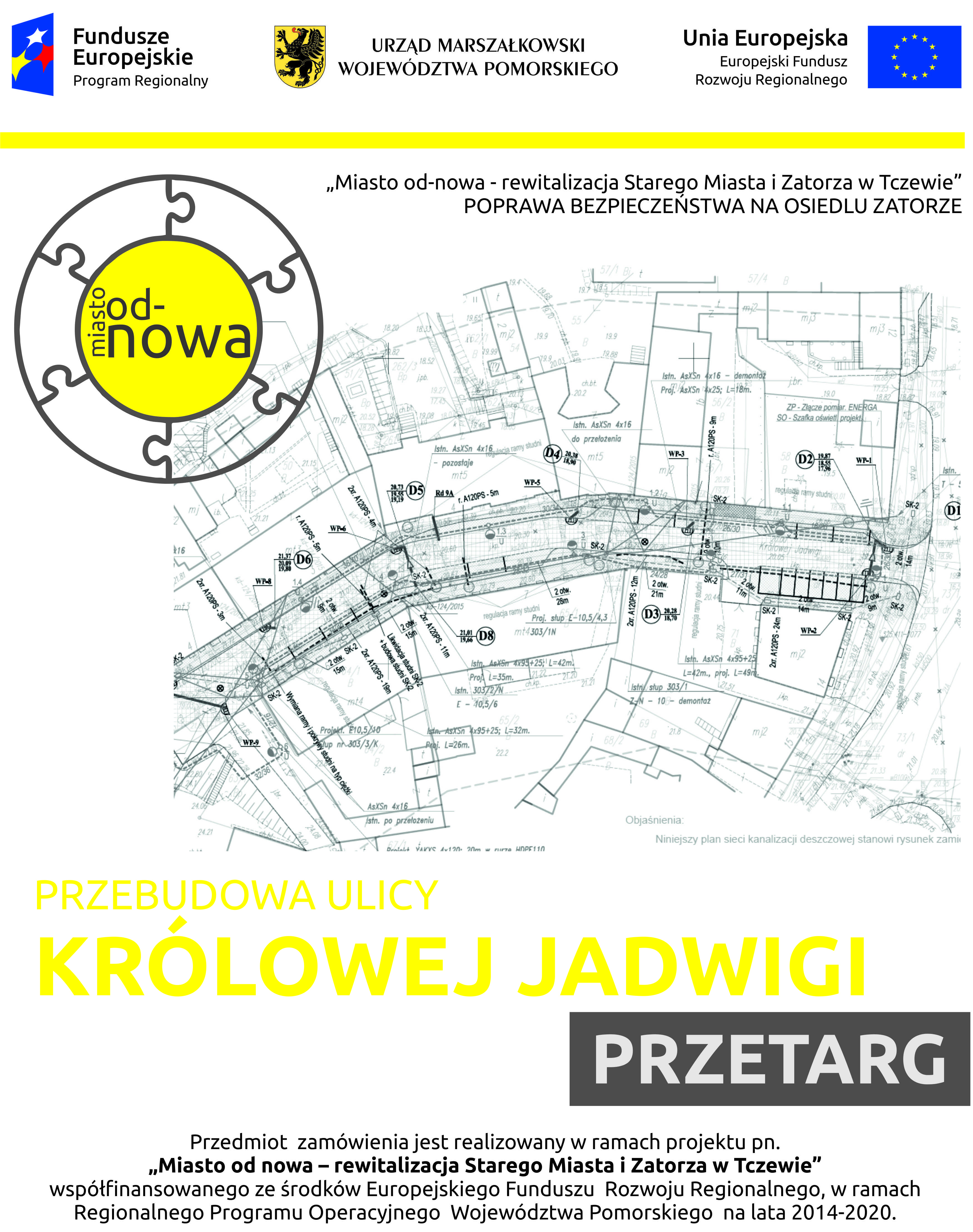 Przebudowa ulicy Królowej Jadwigi w Tczewie, w ramach projektu „Miasto od-nowa – rewitalizacja Starego Miasta i Zatorza w Tczewie”
